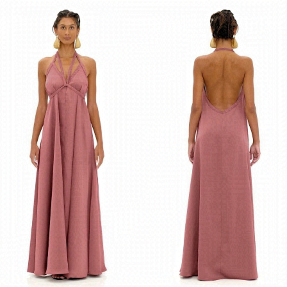 Nwt-andrea IYAMAH-SANA GREEK GODDESS MULTI-TIE MAXI DRESS (Size:Large)
